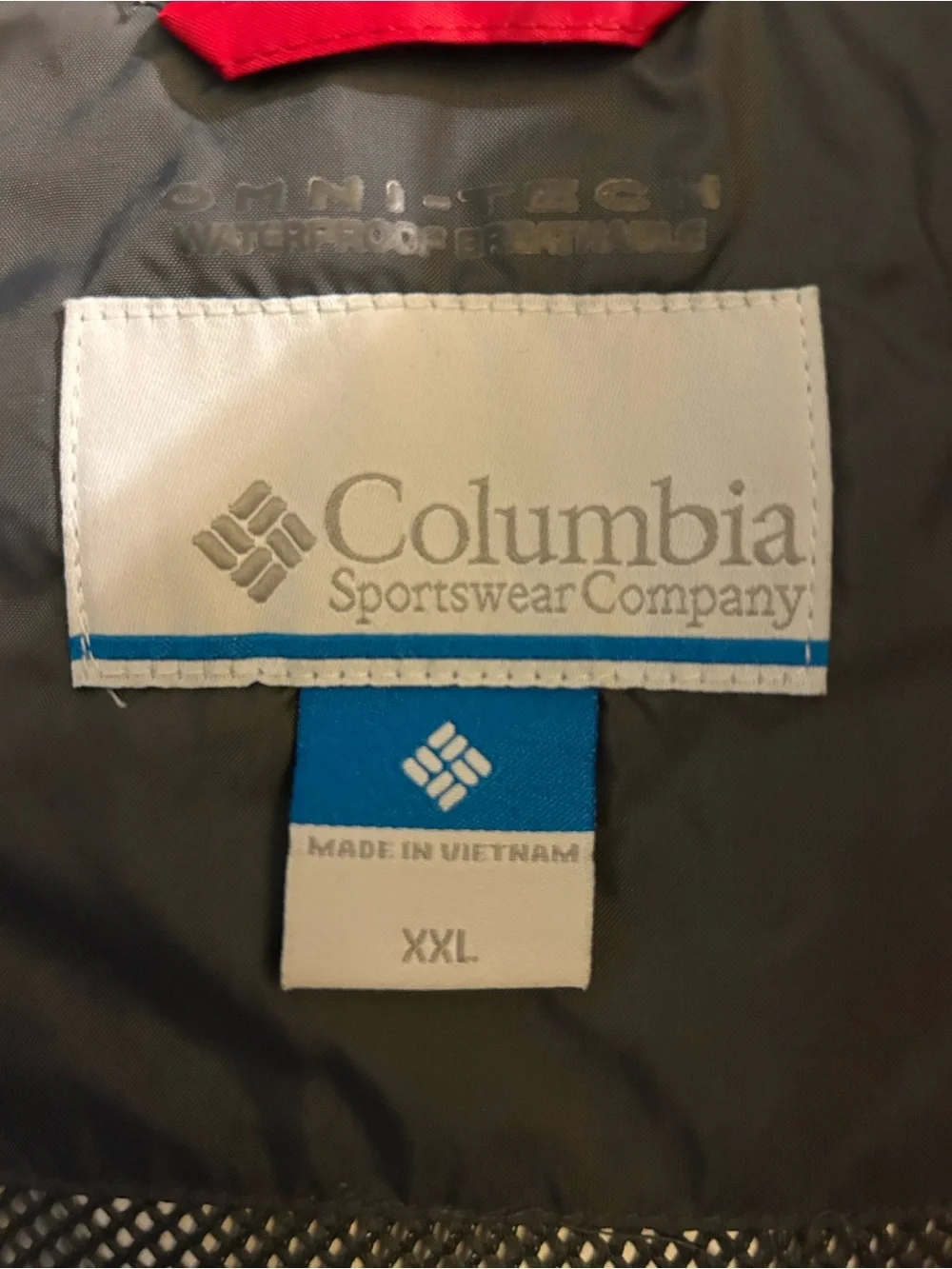 Columbia Men’s Omnitech Waterproof & Breathable Red Hooded Zip Jacket, Sz XXL
